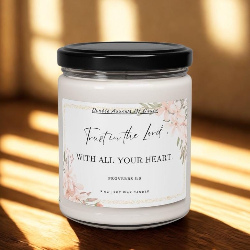 Proverbs 3:5 Bible Verse Candle, Christian Scented Scripture Candle,Home Décor